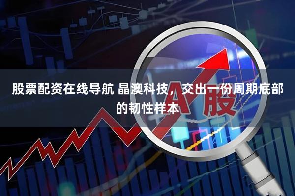 股票配资在线导航 晶澳科技，交出一份周期底部的韧性样本